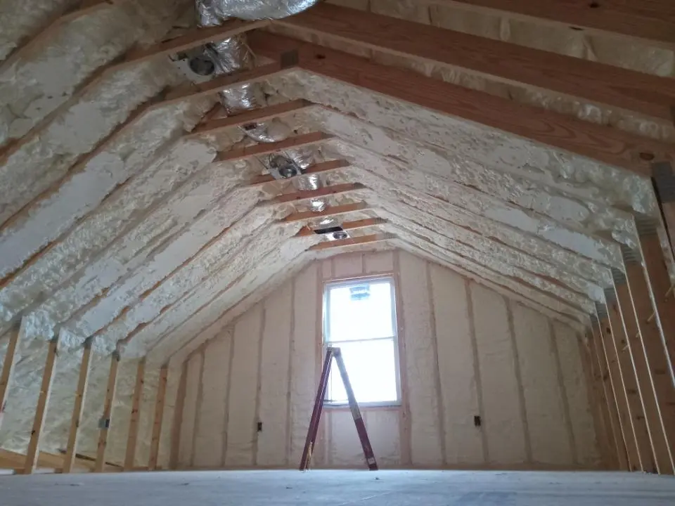 Spray foam roofing application for Crawl Space Insulation project in Portland